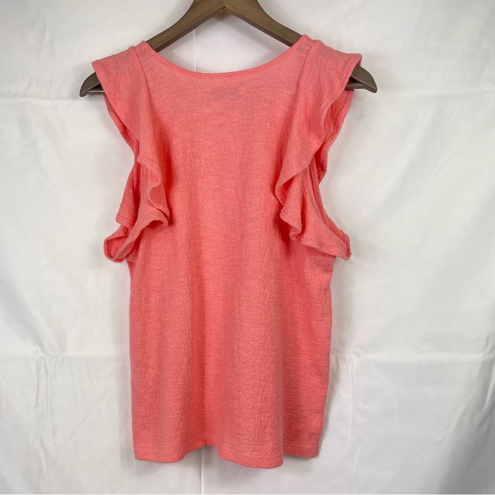 Madewell Texture Thread Ruffle-Sleeve Tank Top Pink Size Small - Picture 2 of 15